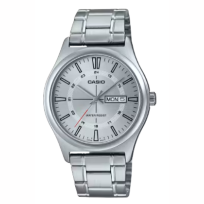  Casio General MTP-V006D-7CU Silver Stainless Steel Strap with White Dial Analog Men Watch 